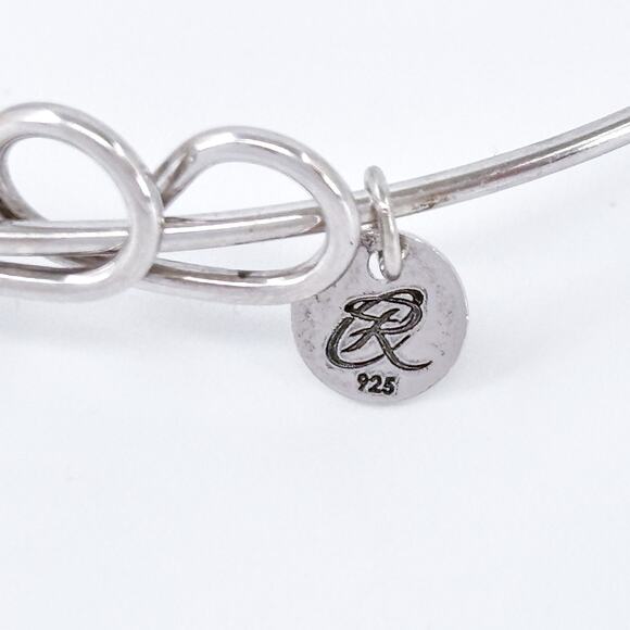 Vintage Sterling Silver 925 Infinity Bangle Bracelet | Adjustable Wire | 8.25" - Picture 4 of 7
